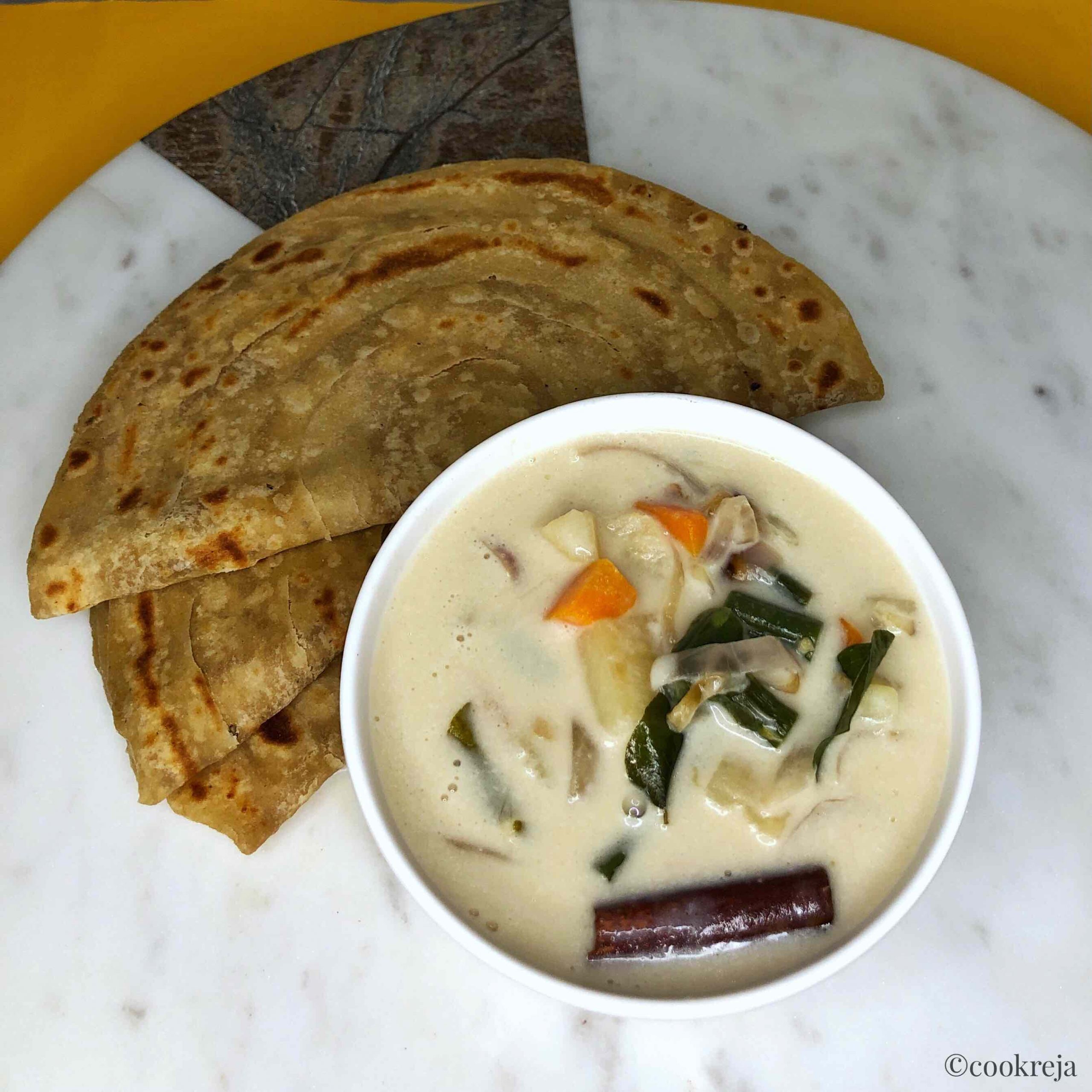 Kerala Style Veg Stew Recipe with Coconut Milk - COOKREJA